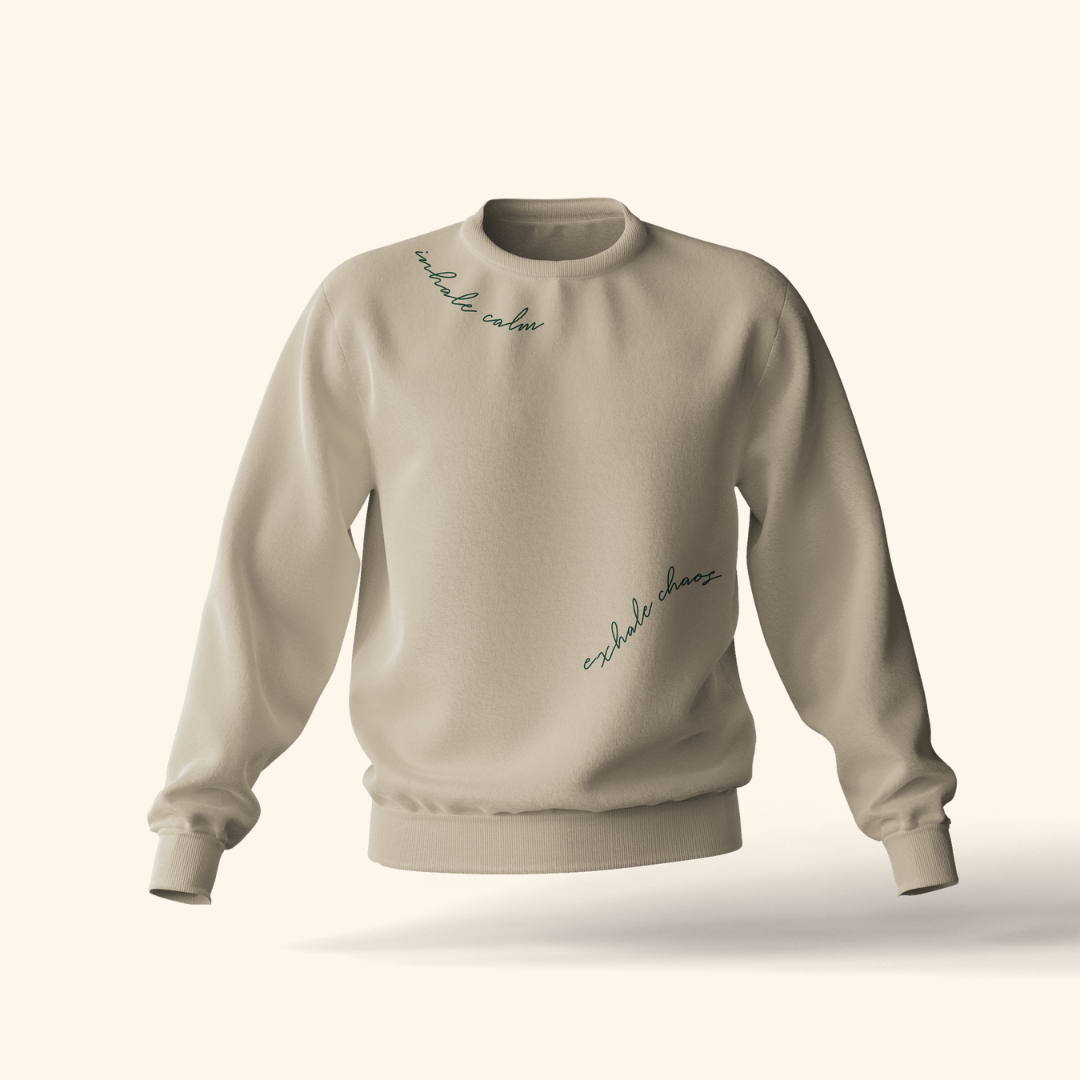 notee oversized sweatshirt (inhale calm, exhale chaos)
