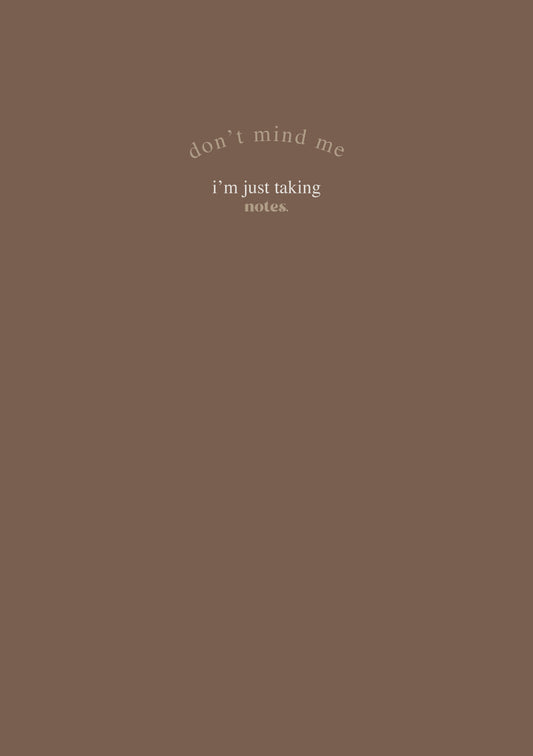 pocket notebook - don't mind me